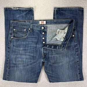 Levi’s 501 Jeans Men’s 38x32 Blue Straight Leg Button Fly Grunge Y2K Skater